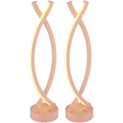 2x Tischleuchte Tischlampe Wohnzimmerlampe Touchdimmer Orange Opal H 41 cm