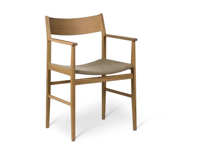 Mavis Fauteuil Siza Chêne blanchi pigmenté – assise en lin