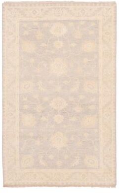 ECARPETGALLERY Hand-knotted Finest Oushak Grey Wool Rug - 3'1 x 5'0