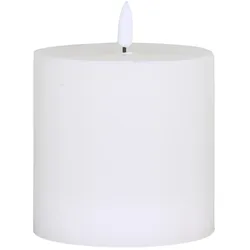 Chic Antique Stumpenkerze mit LED inkl. Batterie, H10/Ø10 cm, weiss