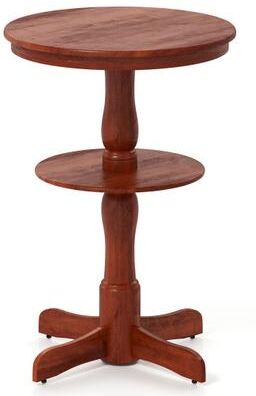 Costway 2-Tier Round High Top Bar Table with Storage Shelf and Pedestal Base-Espresso