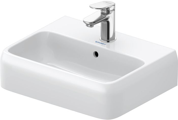 Duravit Collection One Handwaschbecken 0746450000 45x35cm, mit Hahnloch, Überlauf, Hahnlochbank, weiß Hochglanz