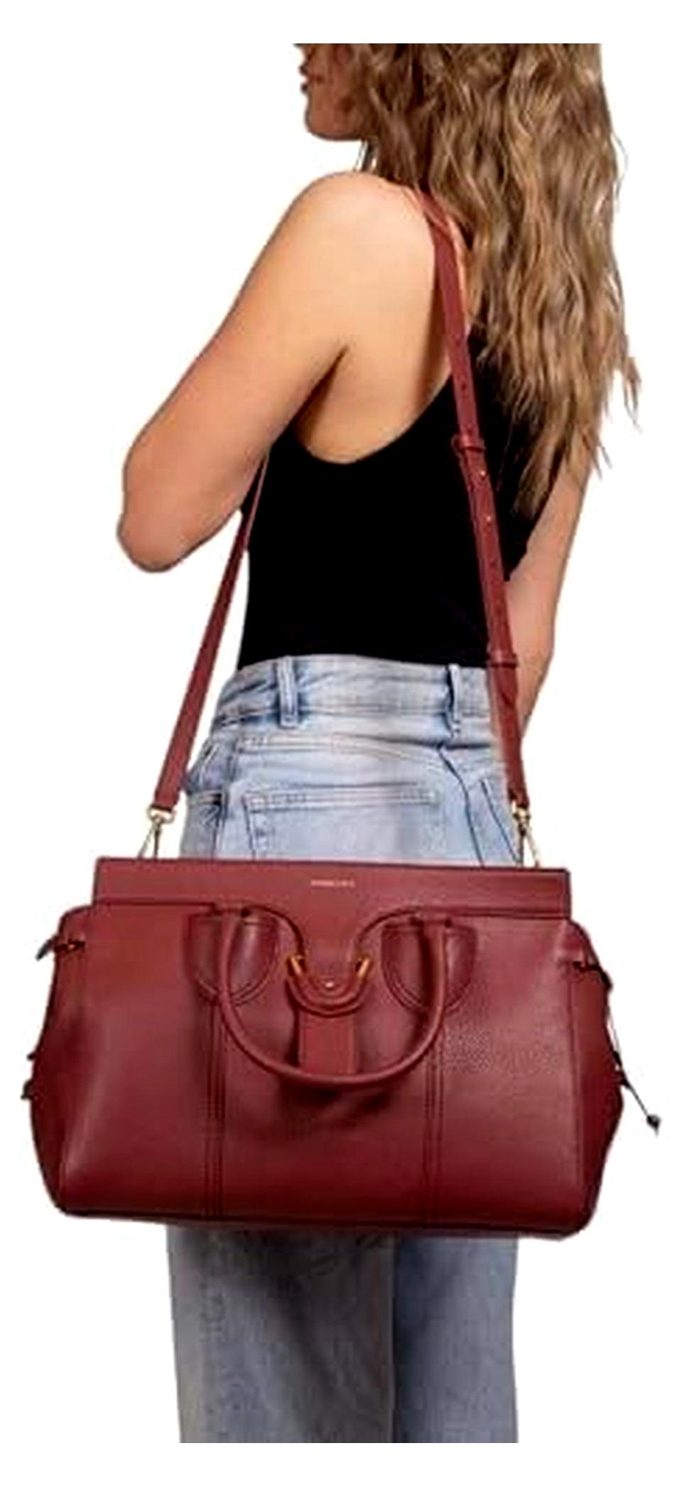 Leder Handtasche Umhängetasche York Handbag Grained Leather