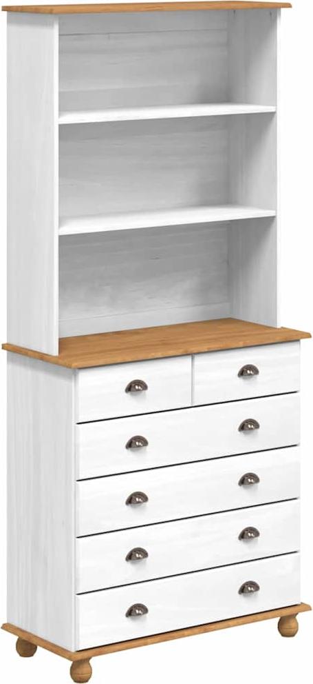 Hutch ASKIM Weiß 91 x 40 x 200,5 cm Massives Kiefernholz