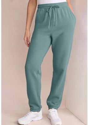 Plus Size Women's Comfort+ Fleece Slim Leg Jogger by Roaman's in Cool Sage (Size 5X)