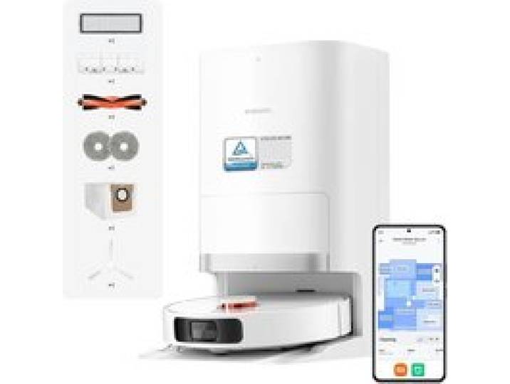 Robot Vacuum X20+ Station Tout-En-Un Avec Vidage Lavage & Séchage Auto Aspiration 6000 Pa Évitement D’Obstacles Lds Commande Vocale