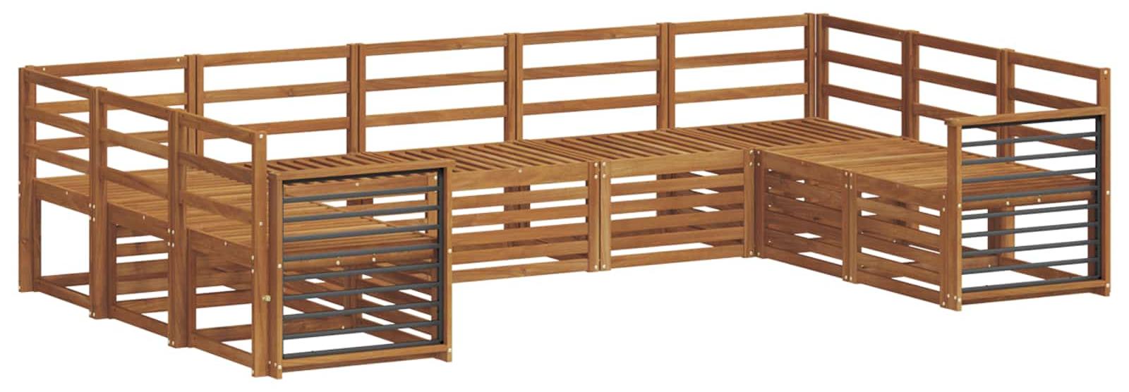 Ecksofa Set 9 pcs Natur