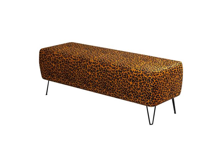 Esposa Bettbank, Beigebraun, Metall, Animalprint, 142x47x48 cm, Wohnzimmer, Hocker, Sitzhocker