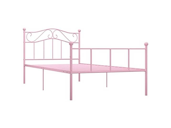 vidaXL Bettgestell Rosa Metall 100 × 200 cm