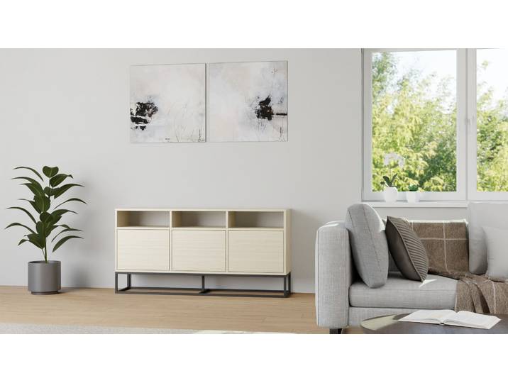 Sideboard aus Esche nach Maß Esche Weiß geölt