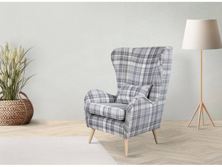 Sessel HOME AFFAIRE Charles Ohrensessel , grau, B:78cm H:118cm T:94cm, 100% Polyester, Sessel, Sessel, gross und gemütlich in modernem Design