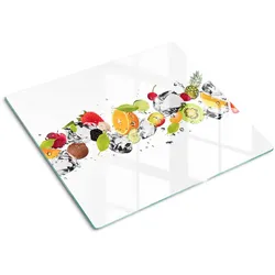 GLASPLATTE 60x52 cm Obst und Wasser