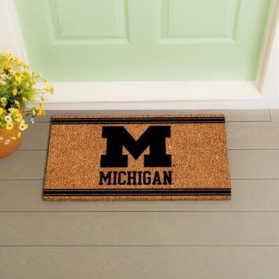 Evergreen University Of Michigan Monochrome Indoor/Outdoor Coir Door Mat
