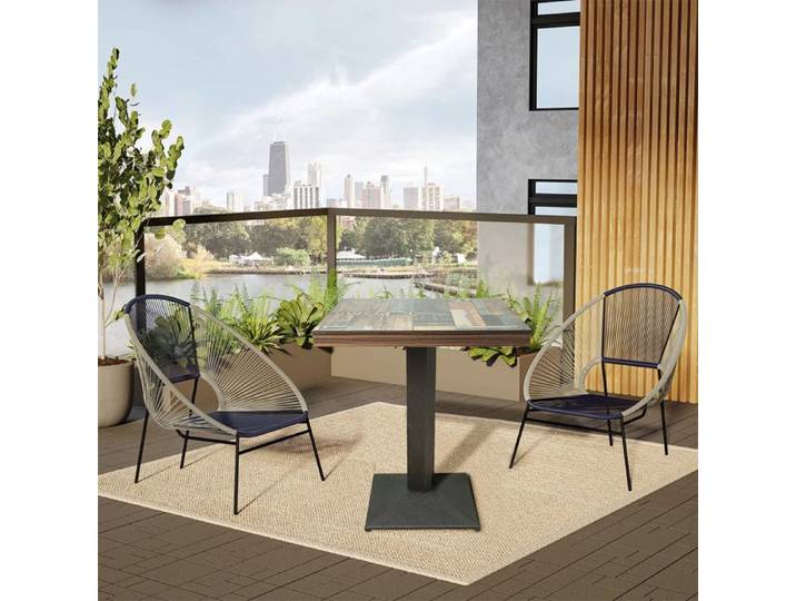 Table de manger PIPIPOXER Table de cusine avec Pies en fer et Table en bois Bistrot pour Salle à Manger 60x60x75cm Marron