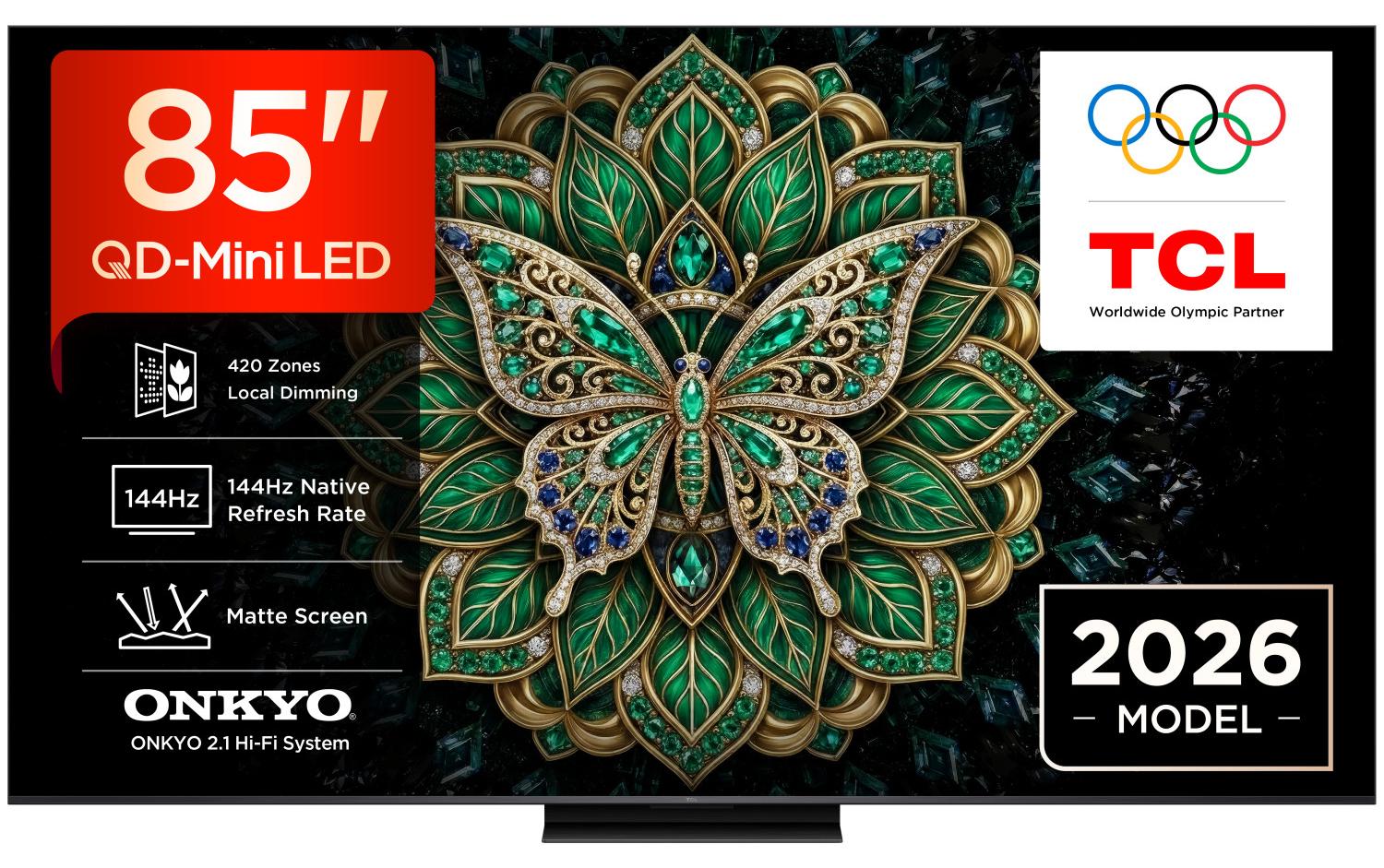 TCL C6K Pro 85C6K Pro, 2,16 m (85"), 3840 x 2160 Pixel, QD-Mini LED, Smart-TV, WLAN, Schwarz