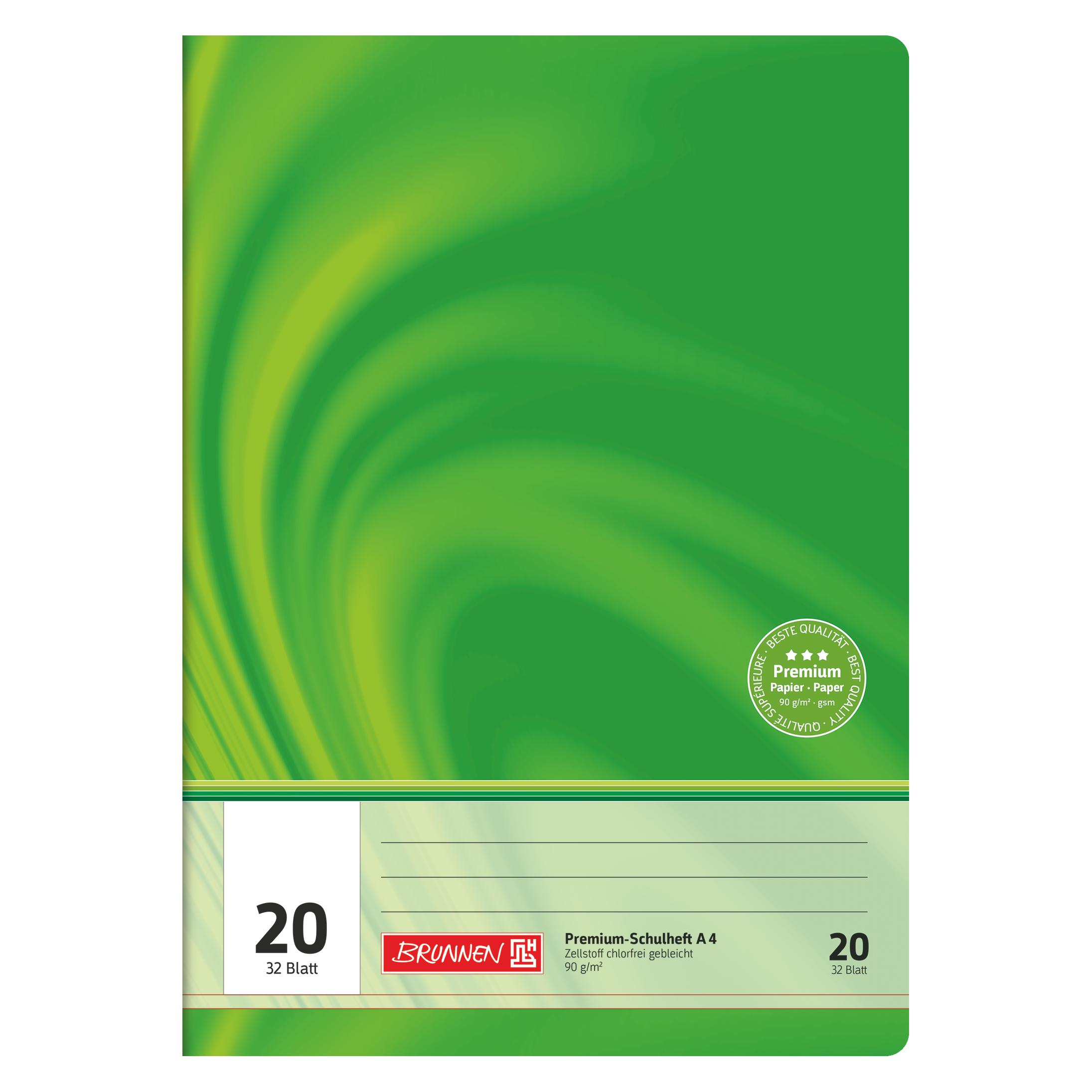 Brunnen Schulheft Vivendi Lineatur 20 blanko DIN A4 ohne Rand, 32 Blatt (A4, Liniert) (10-4442002)