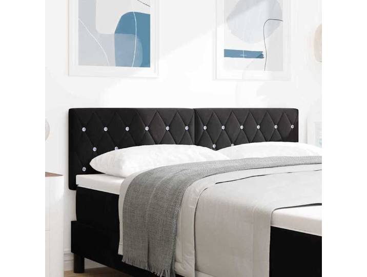 Tête de lit-Panneau de lit en Velours Argyle Noir 140 cm Velours 232745