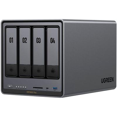 UGREEN NAS-Gehäuse "NASync DXP4800 Plus EU (ohne Laufwerke)", grau (grau, schwarz), 64, NAS-Server