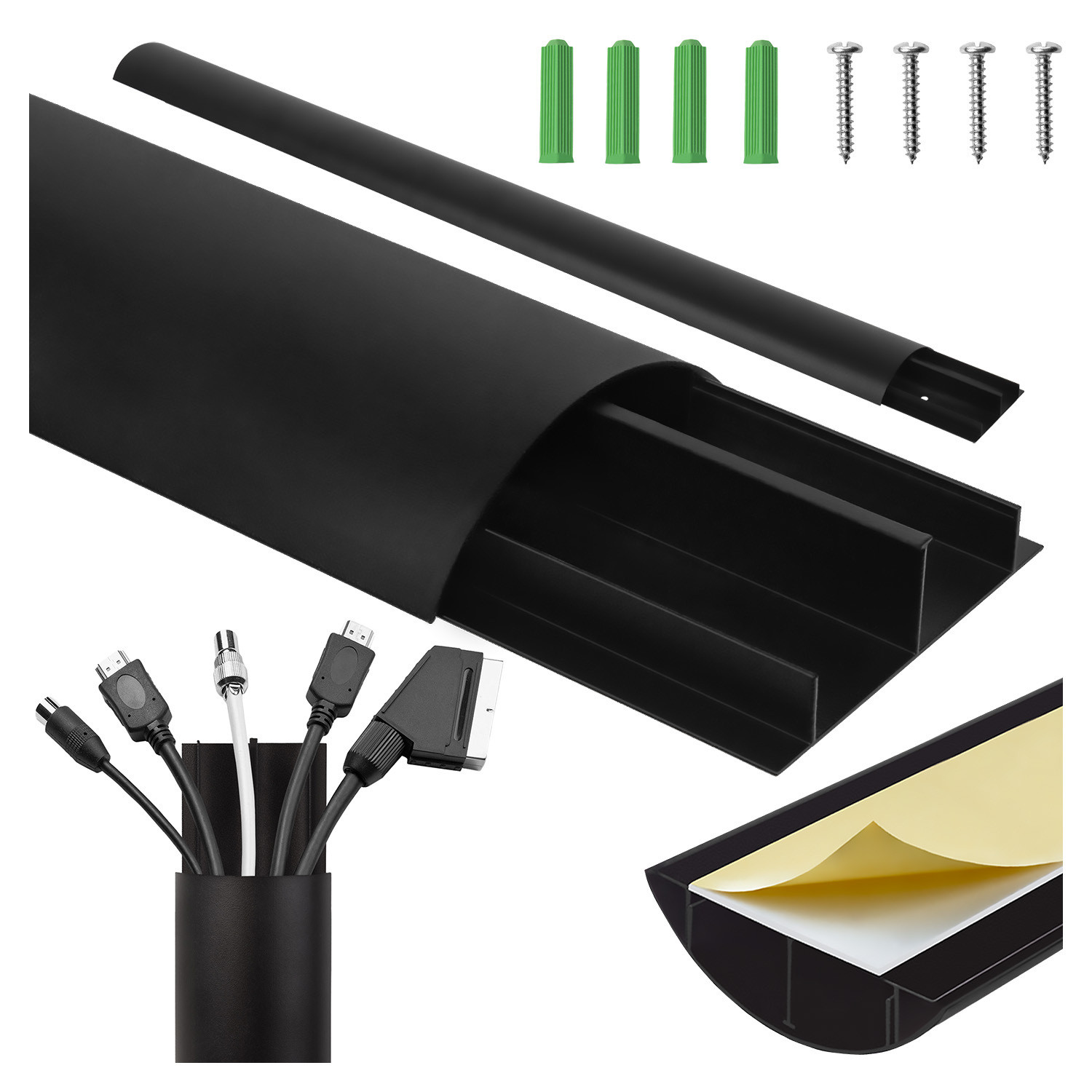 Maclean afdichtstrip MC-814 B, aluminium, zwart