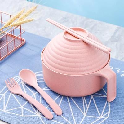 Uplifted Finds Ramen Bowl Set With Lid And Chopsticks pink