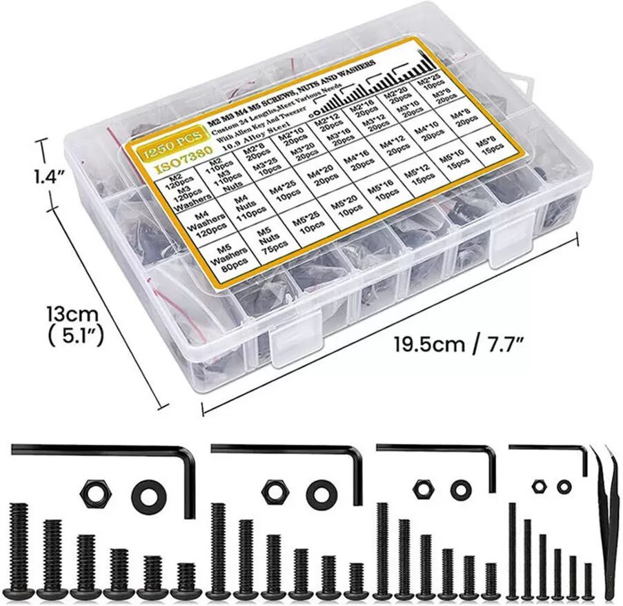 INF 1255-teiliges Set Innensechskantschrauben und Muttern - Güteklasse 10.9