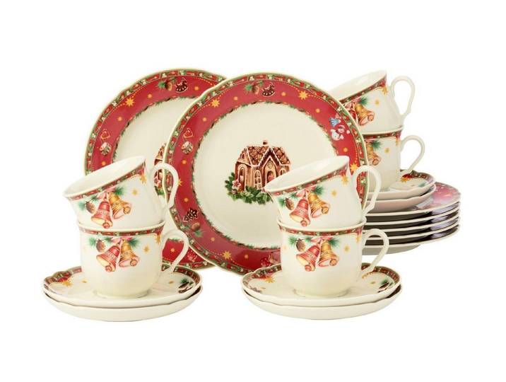 Seltmann Weiden Kaffeeservice Seltmann Weiden Marie Luise Weihnachtsnostalgie Kaffeeservice 18tlg, 6 Personen, Porzellan