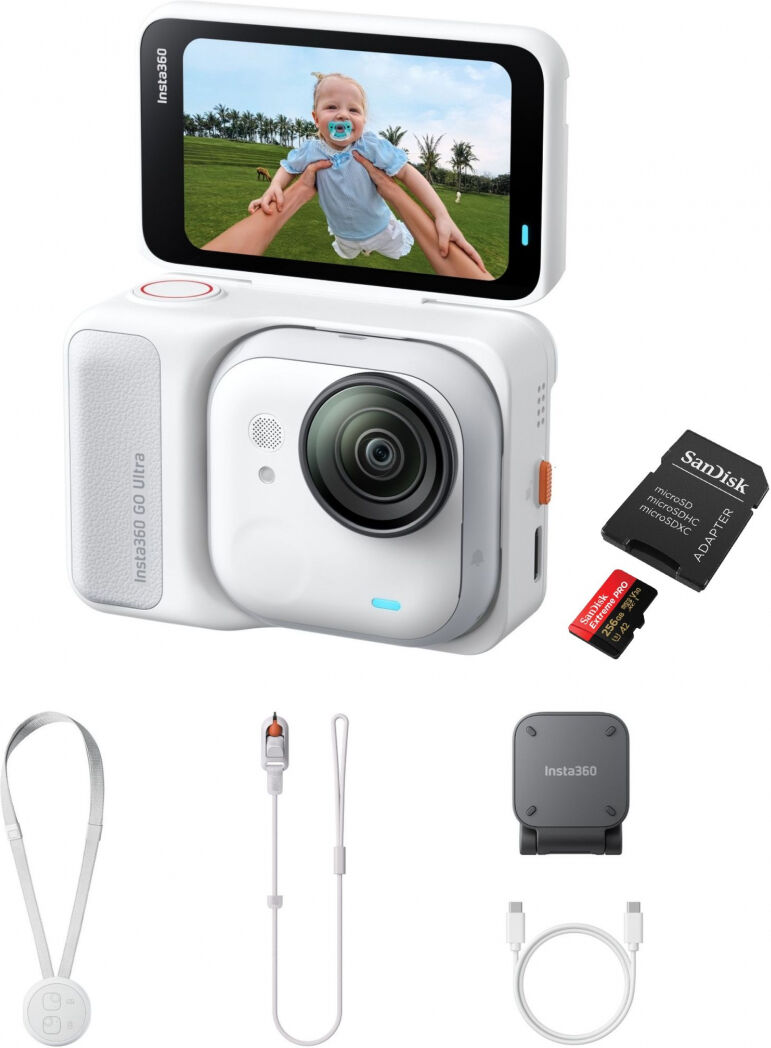 INSTA360 GO Ultra Standard Bundle (Arctic White) + SanDisk 256GB
