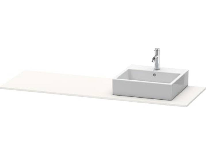 Duravit XSquare Konsole, 1 Ausschnitt rechts, 1600x16x550mm, XS060HR3636, Farbe: Weiß Seidenmatt Lack