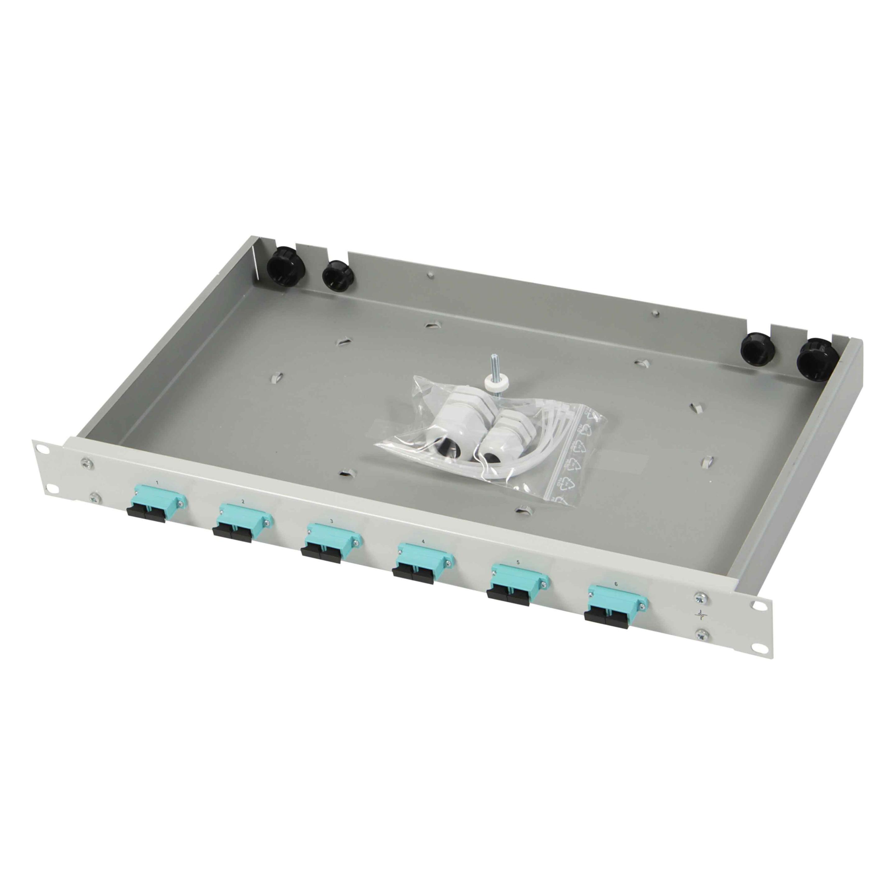 Telegärtner Karl Gärtner Spleissbox mit Kupplungen 6xSCD PhBz türkis1HE TNSB-B (H02030A0652)