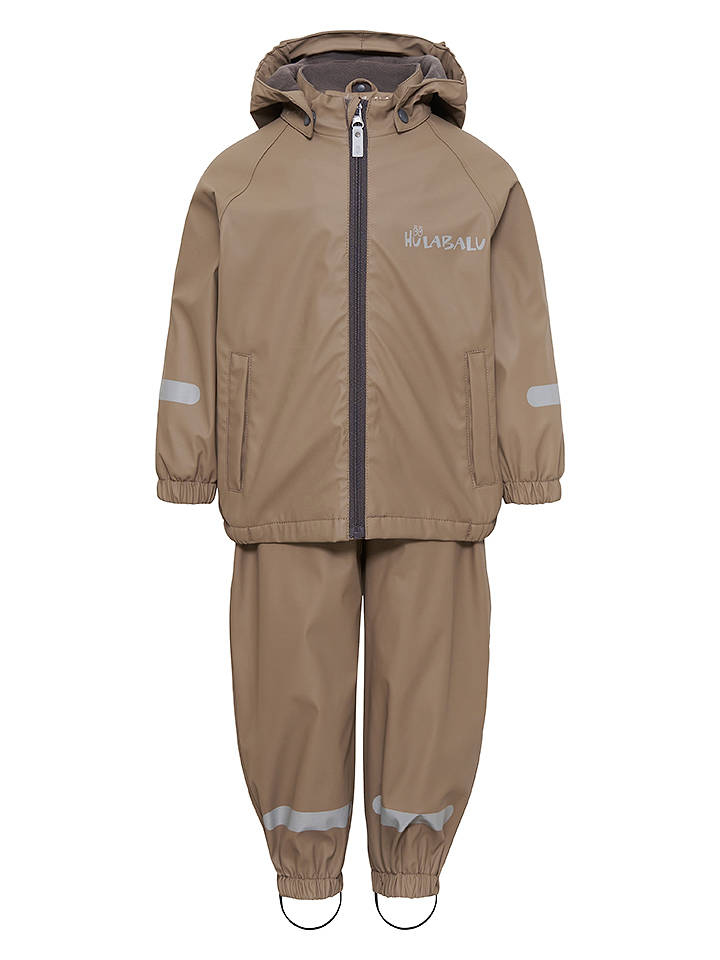 HULABALU 2tlg. Regenoutfit "Pixy" in Hellbraun - 86