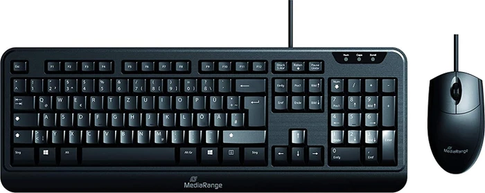 MediaRange Tastatur+Maus Set QWERTY US kabelg. 1.5m schwarz