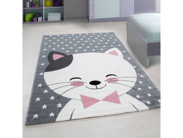 Kinderteppich Kids Katze 80 x 150cm Pink