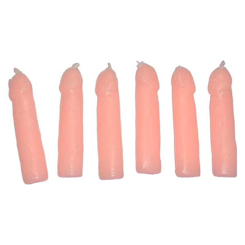 Diablo Picante - 6 Penisfã-Rmige Kerzen Fleisch (D-242390)
