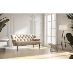 2,5-Sitzer HOME AFFAIRE "Amber", beige, B:173cm H:97cm T:87cm, 100% Polyester, Sofas, mit Knopfheftung,in verschieden Stoffarten