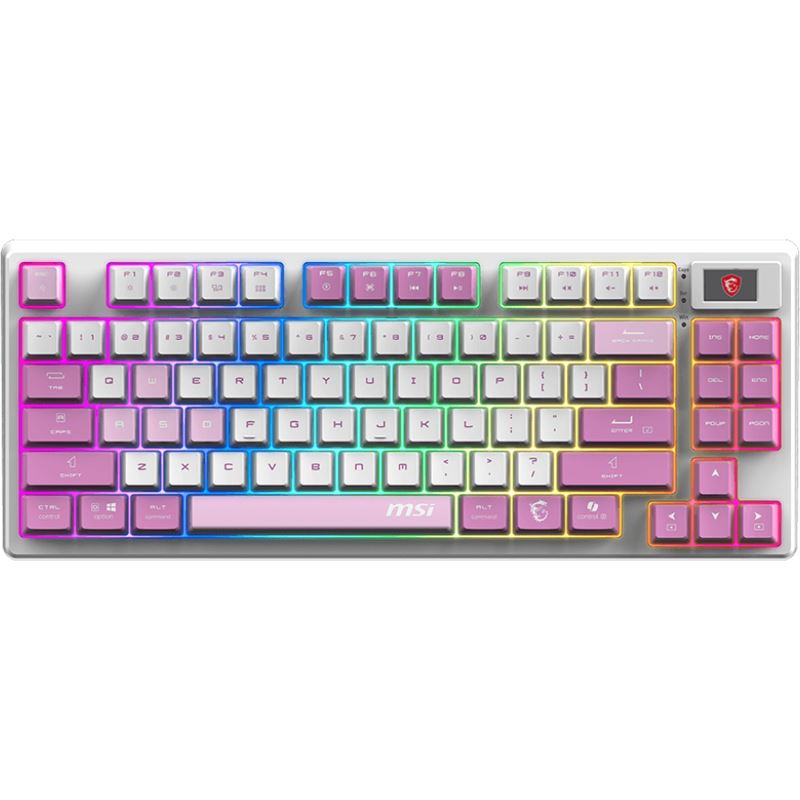 MSI FORGE GK600 TKL Wireless Violet KTT Purple Star USB 2.4GHz Bluetooth Deutsch weiß (kabelgebunden)