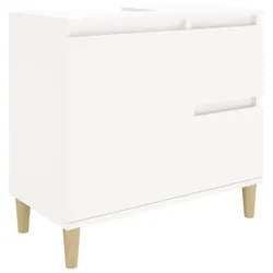 Helloshop26 - Badezimmerschrank mit 2 Schubladen flexible Aufteilung 65 x 33 x 60 cm weißes Holzwerkstoff