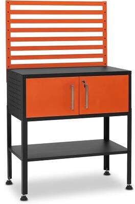 Mcombo Metal Workbench for Garage, Adjustable Worktable with Storage Cabinet for Home Office, Basements, Workstation Bench 81