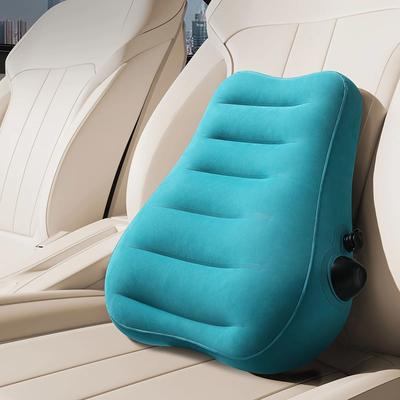 Inspired Finds Inflatable Lumbar Support Pillow Press Type Travel Back Cushion For Flights turquoise