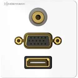 Kindermann 7456000586. Modulmenge (max): 1 Modul(e). Farbe des Produkts: Weiß, Material: Metall, Kunststoff. (0.05 m), Videokabel, Weiss