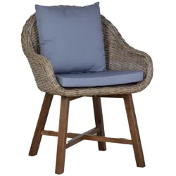 Rattansessel 'Corine' 100% Baumwolle, Massivholz, Rattan Mango