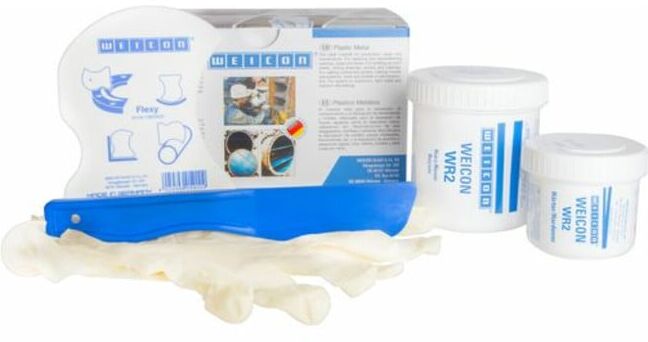 WEICON WR2, mineralisch gefülltes Epoxidharz-System für Reparatur und Spaltausgleich, 200 g, anthrazit (10350002)