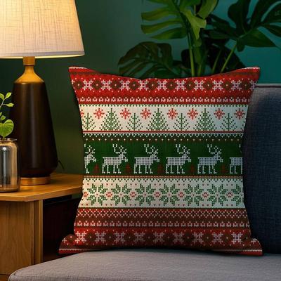Perfect Picks Market "Cozy Christmas Plaid Pillow Cover For Sofa & Bedroom Decor 3 15.75"" 15.75"" Inches"
