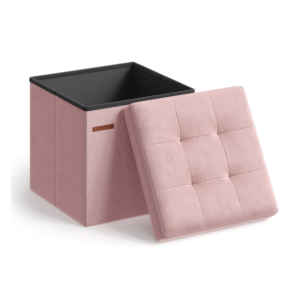SONGMICS Sitzbank mit Stauraum für Flur pastellrosa LSF227R01
