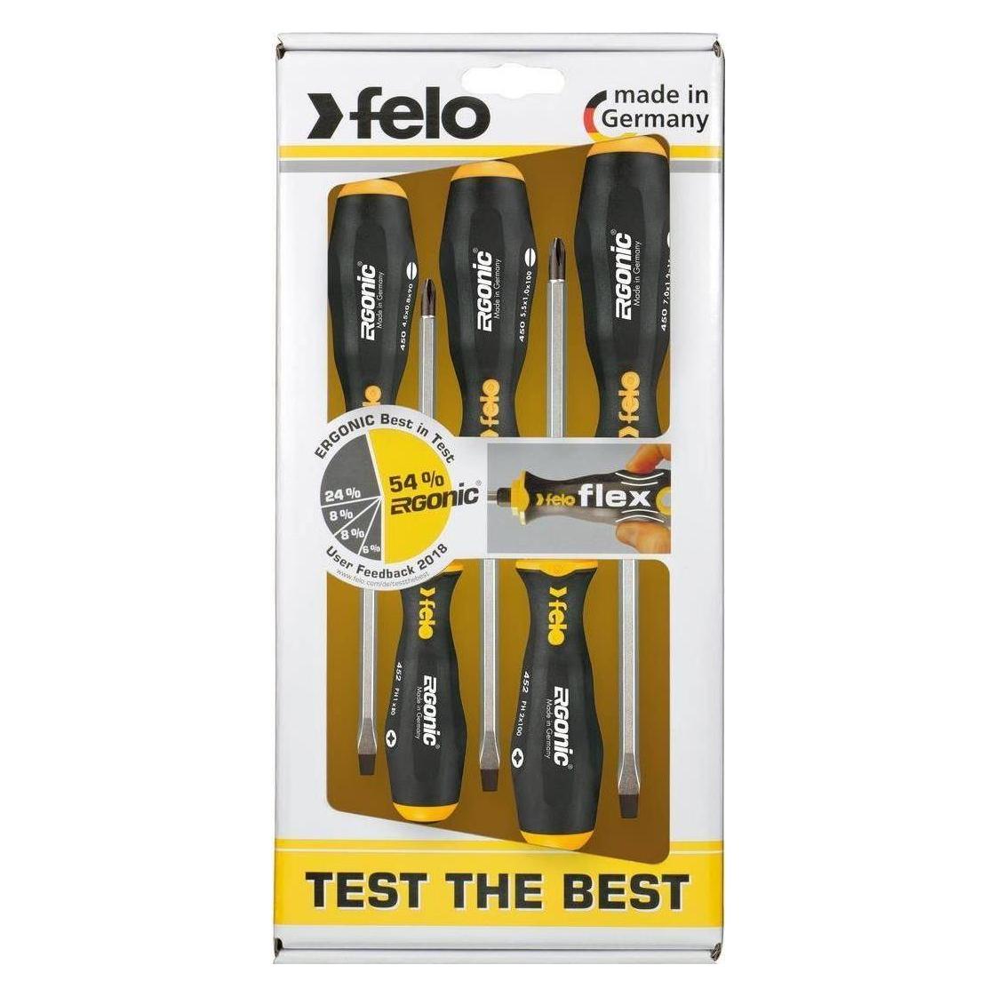 Felo ERGONIC - Schraubendrehersatz mit 3K-Griff, 5-teilig (Kreuzschlitz) (00045095248)