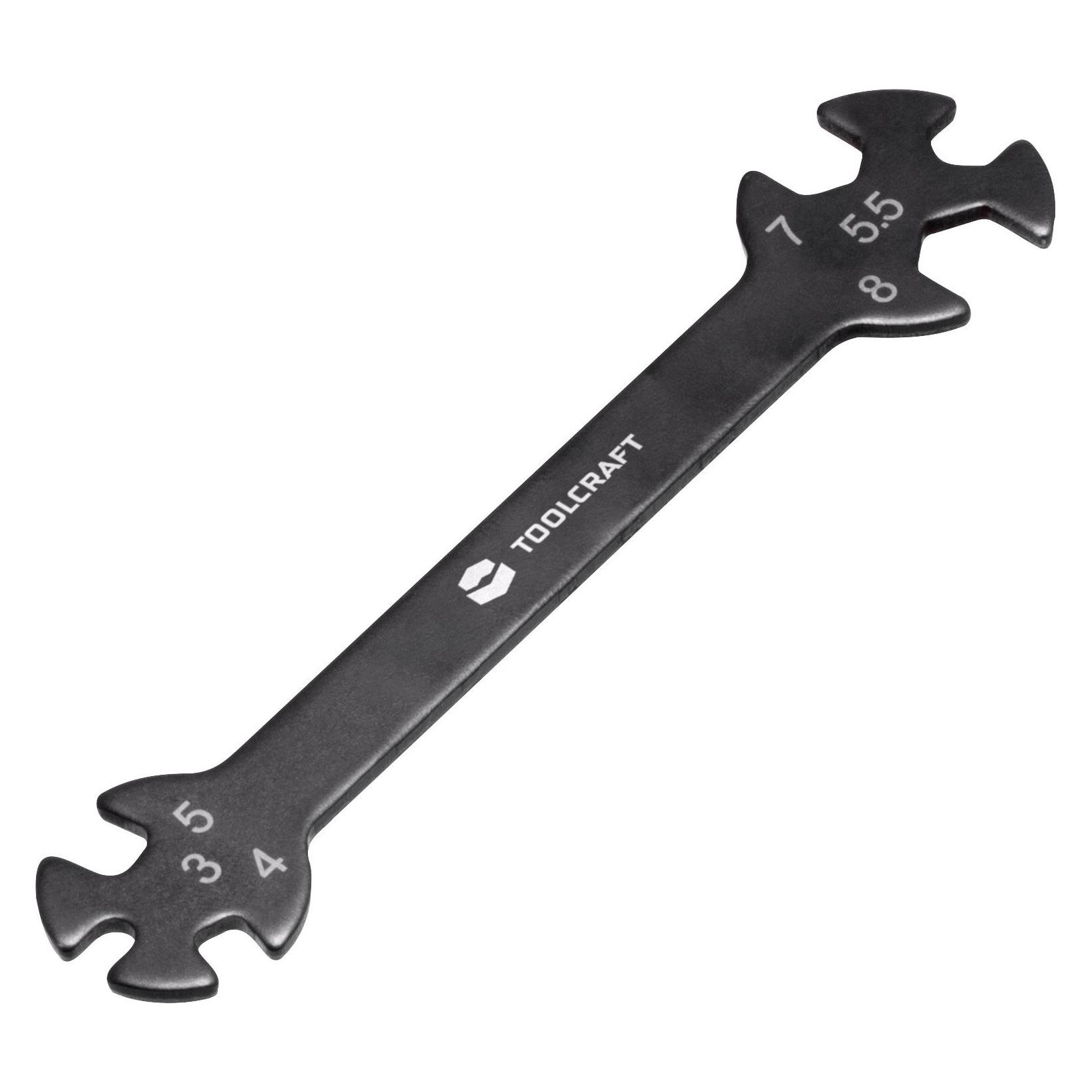 Toolcraft 6 in 1 Spezialwerkzeugschlüssel für Spannschlösser und Muttern (3 mm, 4 mm, 5 mm, 5.5 mm, 7 mm, 8 mm) (TO-5693100)