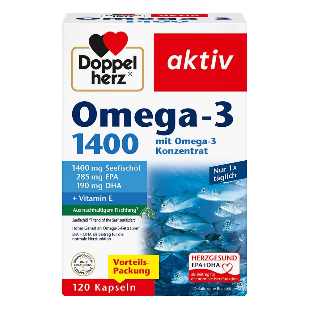 Queisser Pharma GmbH & Co. KG Doppelherz Omega-3 1.400 Kapseln 10532502