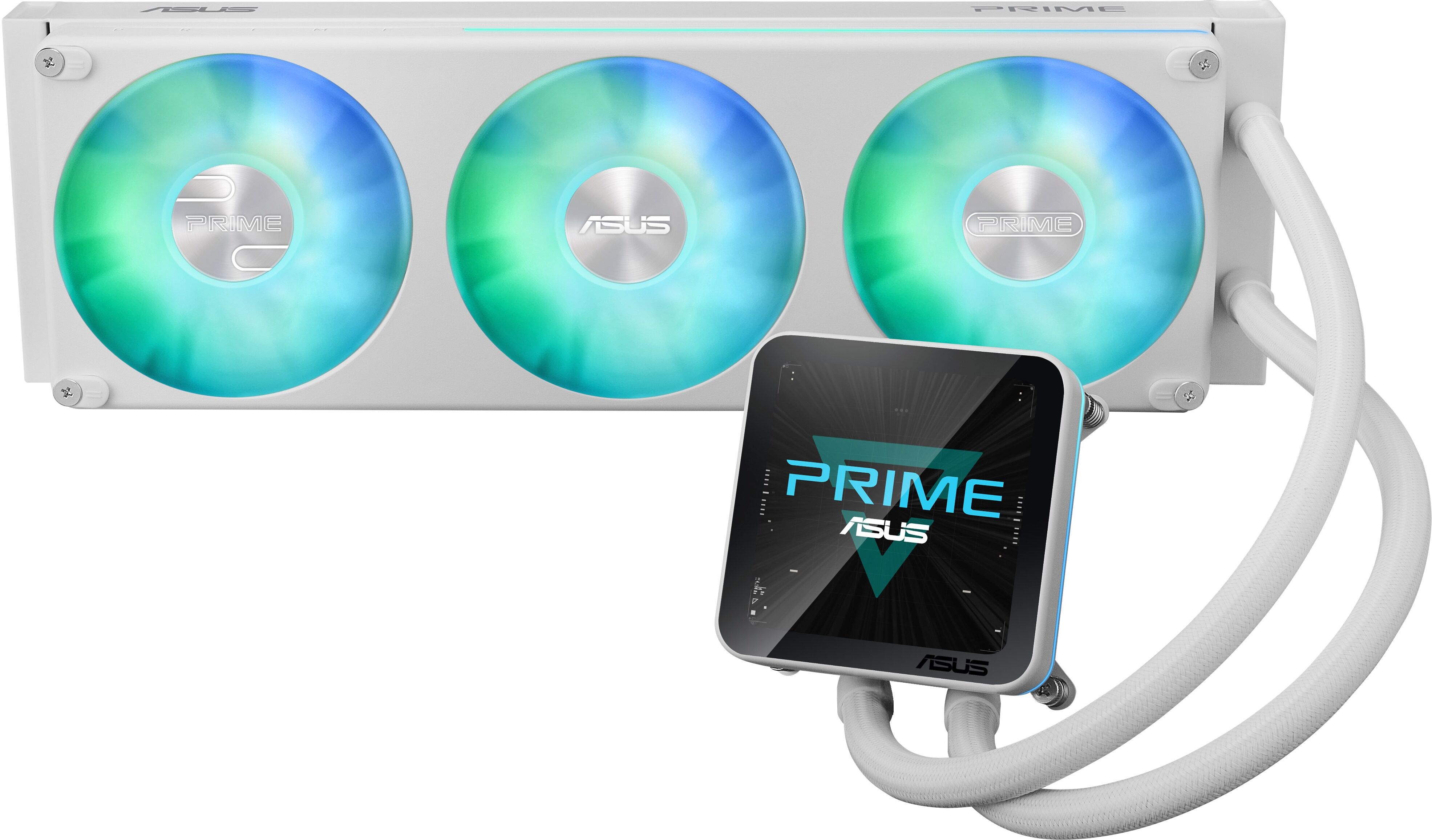 Asus Prime LC II 360 ARGB LCD Intel/AMD AIO Liquid CPU Cooler - White