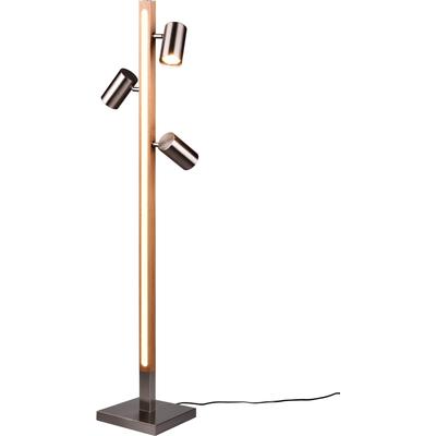TRIO LEUCHTEN LED Stehlampe "Marley", silber (nickel weiß), 1, H: 130cm, 1 Stk., Leuchten, verstellbare GU10-Spots exkl. Leuchtmittel, Deko-LED am Leuchtenfuß, LED Stehlampe