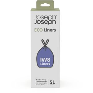 JosephJoseph Müllbeutel IW8 ECO, 5 Liter, mit Zugband, schwarz, 20 Stück