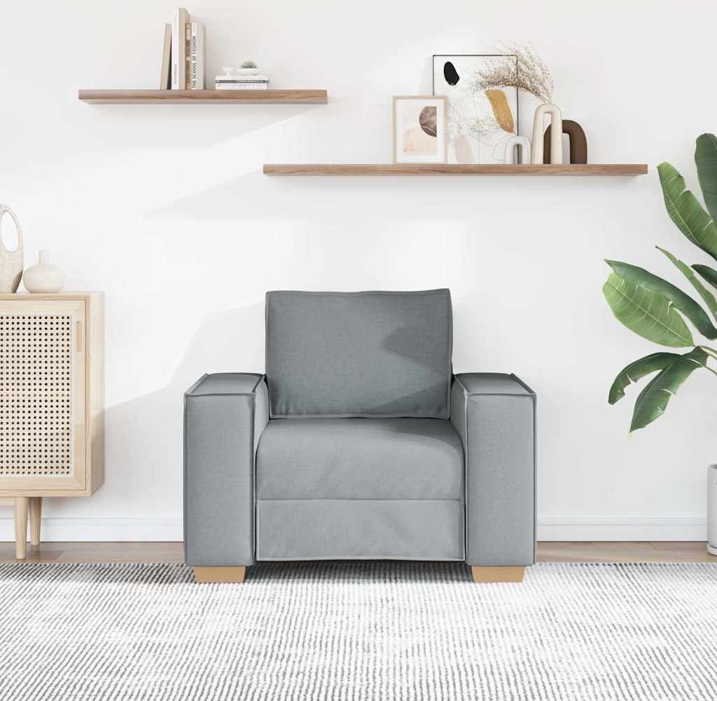 vidaXL Canapé Fauteuil Gris Clair 100x78x84 cm Tissu